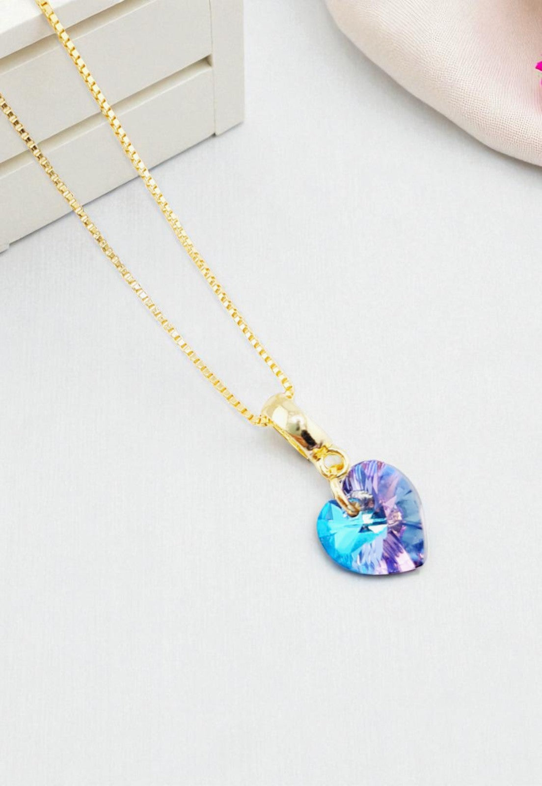 Conjunto Romance Gold 24K Cristal Genuino Vitral Light