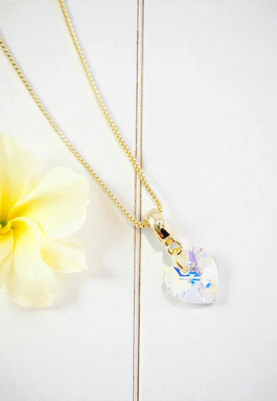 Conjunto Romance Gold 24K Cristal Genuino Aurora Boreal