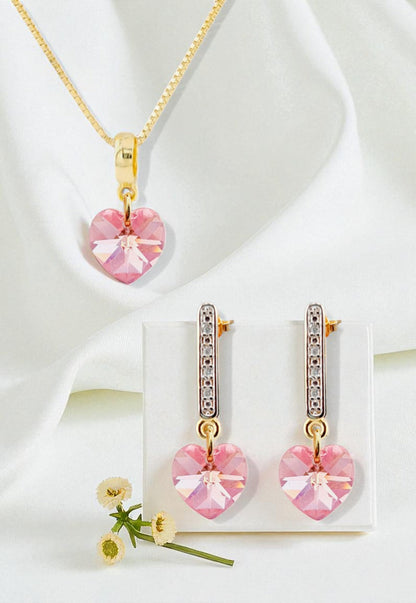 Conjunto Romance Gold 24K Cristal Swarovski® Light Rose