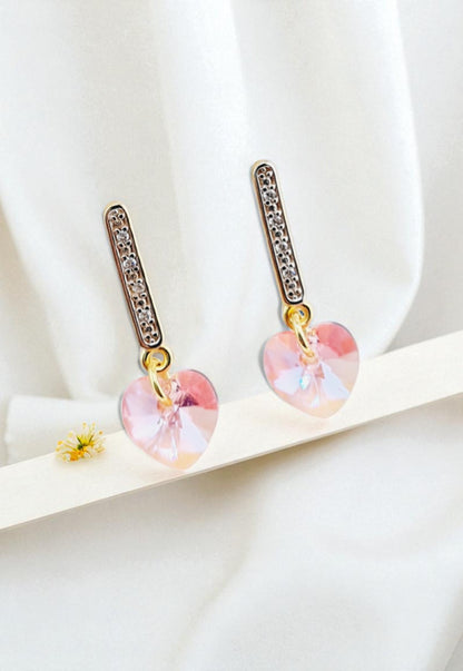 Conjunto Romance Gold 24K Cristal Genuino Ligth Rose