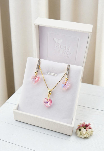 Conjunto Romance Gold 24K Cristal Swarovski® Light Rose