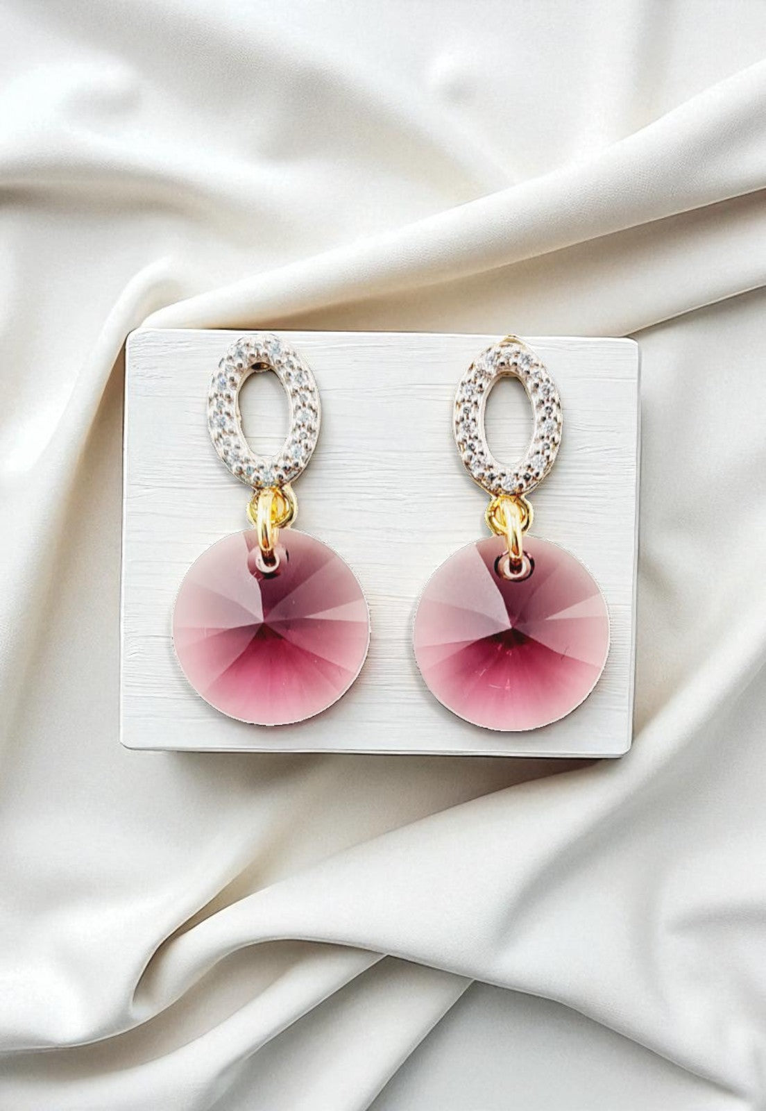 Conjunto Madrid Gold 24K Cristal Genuino Amethyst