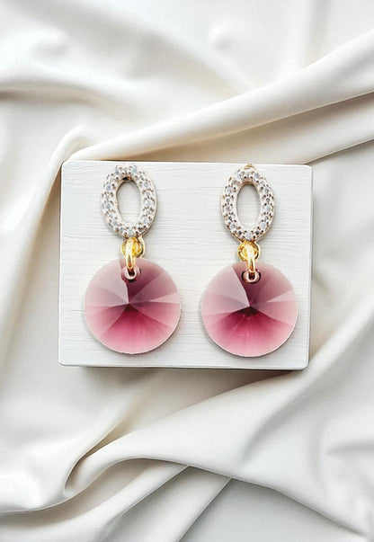 Conjunto Madrid Gold 24K Cristal Genuino Amethyst