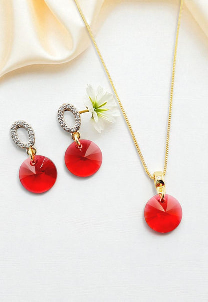 Conjunto Madrid Gold 24K Cristal Genuino Scarleth