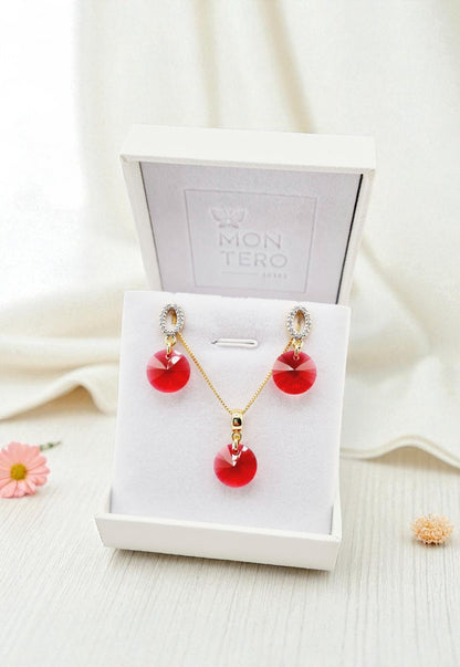 Conjunto Madrid Gold 24K Cristal Genuino Scarleth