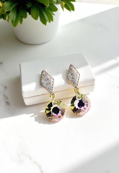 Conjunto Enigma Gold 24K Cristal Genuino Vitral Light