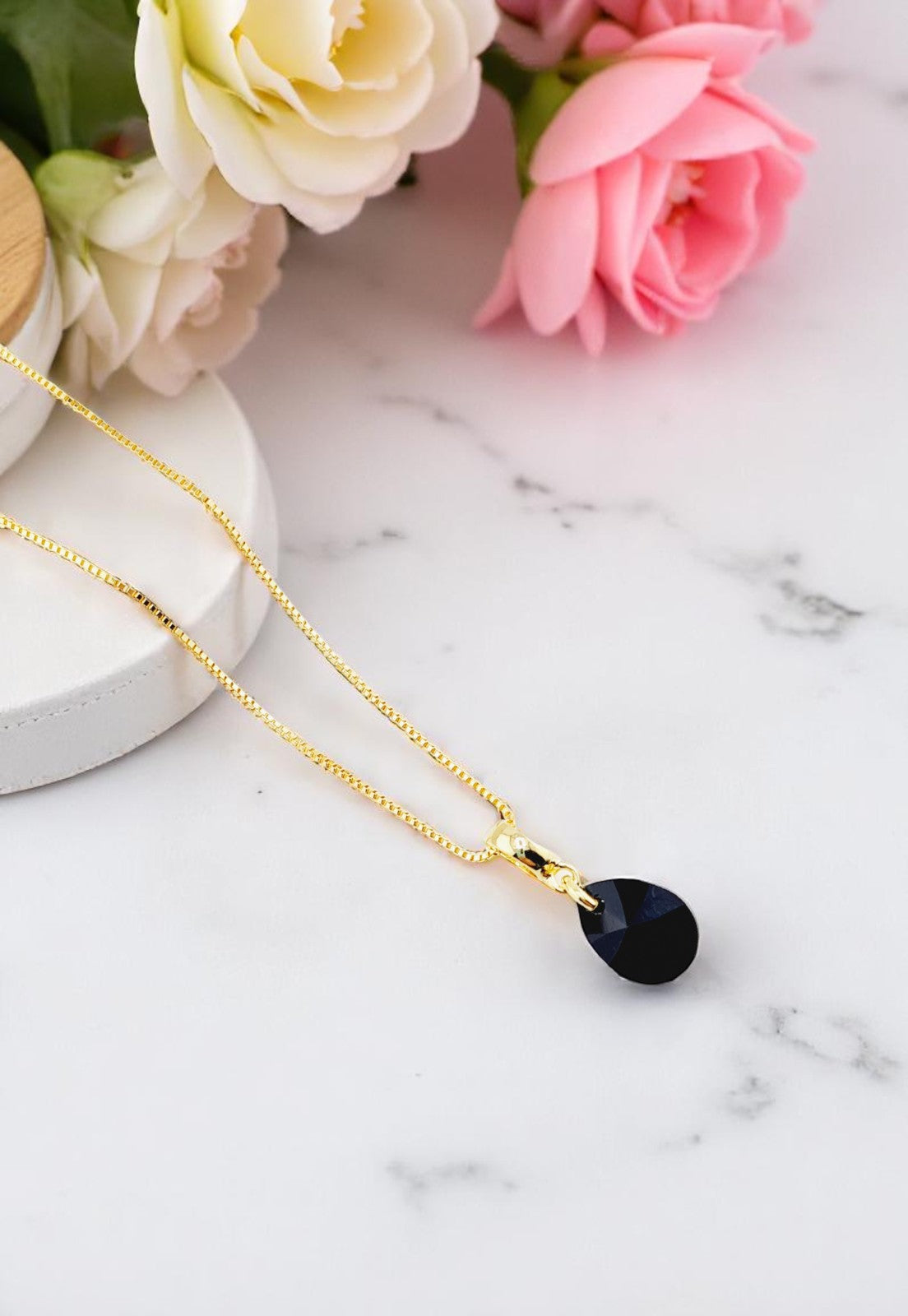 Conjunto Encanto Gold 24K Cristal Genuino Jet