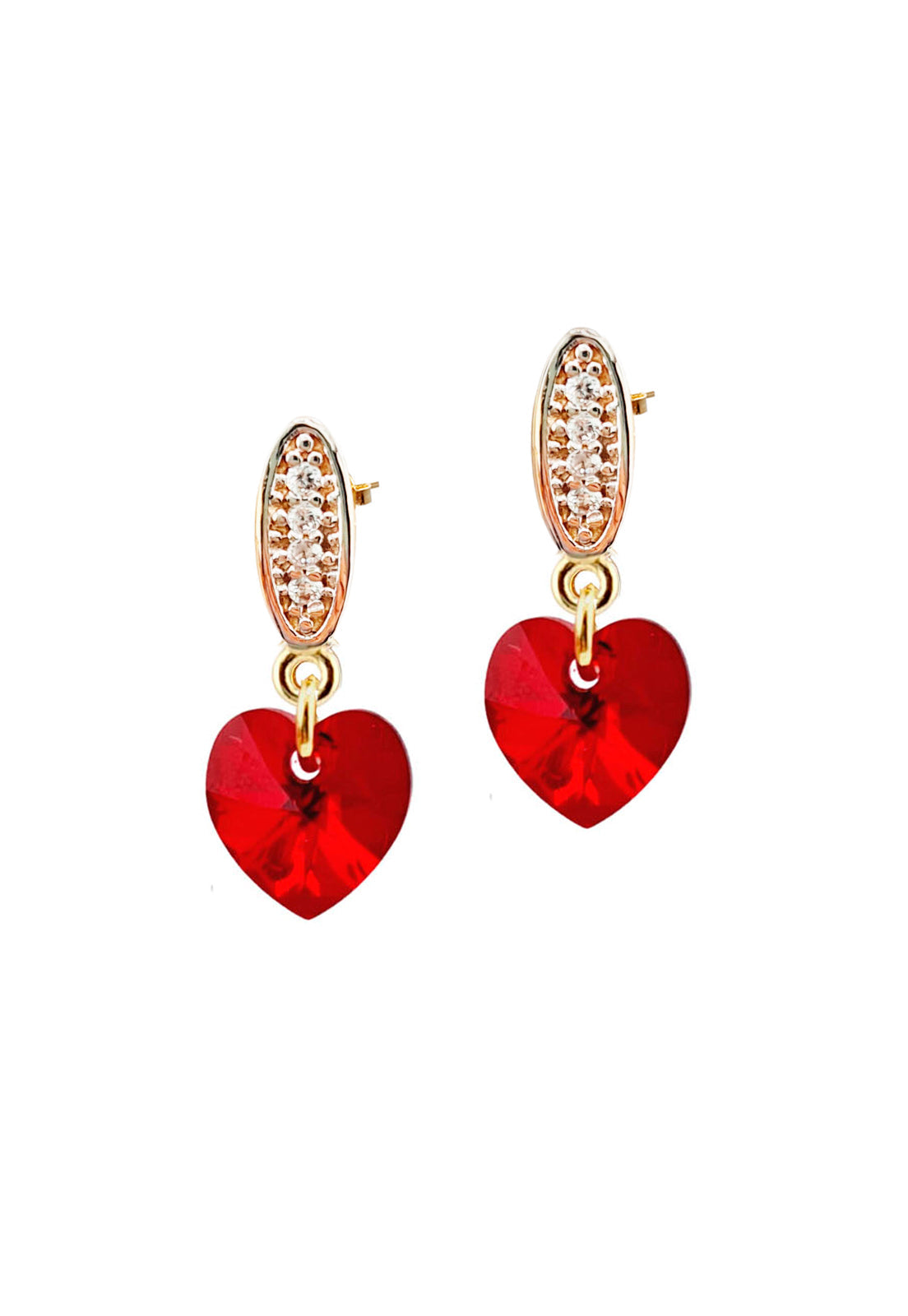 Aros Romance Gold 24K Cristal Swarovski® Siam