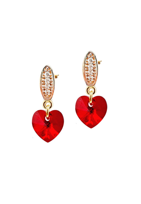 Aros Romance Gold 24K Cristal Swarovski® Siam