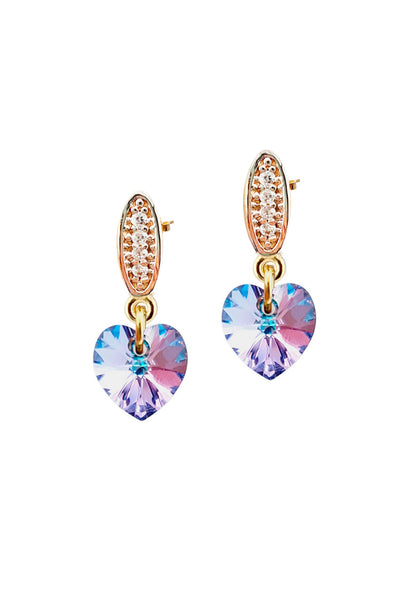 Aros Romance Gold 24K Cristal Genuino Vitral Light