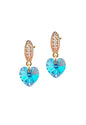 Aros Romance Gold 24KCristal Genuino Aquamarine
