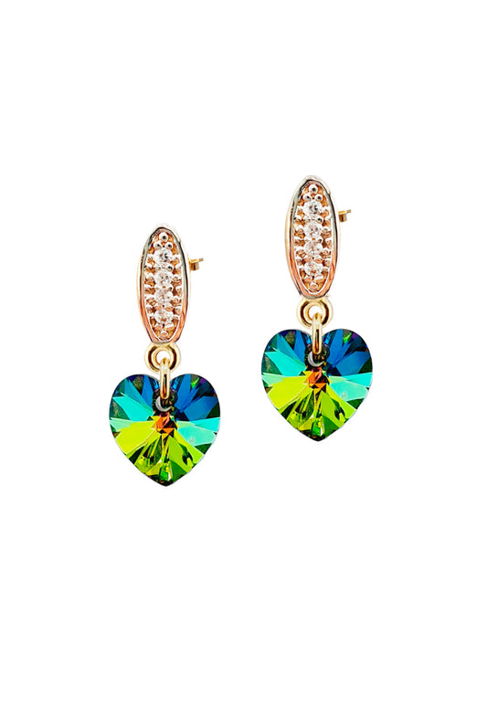 Aros Romance Gold 24K Cristal Swarovski® Vitral Medium