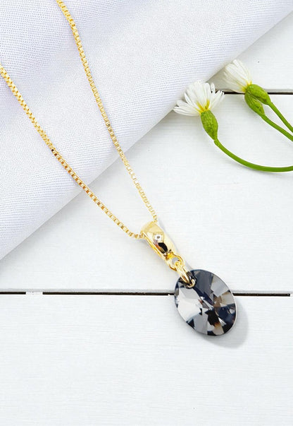 Conjunto Praga Gold 24K Cristal Swarovski® Silver Night