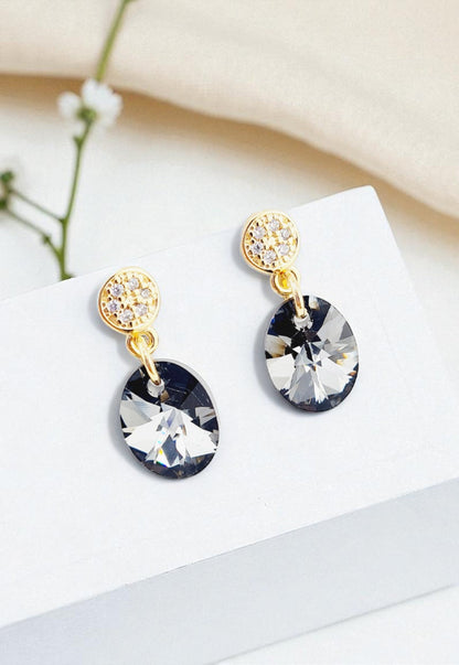 Conjunto Praga Gold 24K Cristal Swarovski® Silver Night