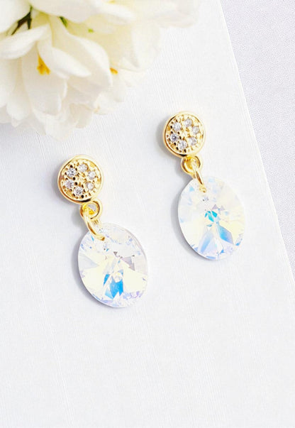 Conjunto Praga Gold 24K Cristal Swarovski® Aurora Boreal