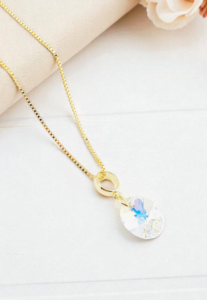 Conjunto Praga Gold 24K Cristal Swarovski® Aurora Boreal