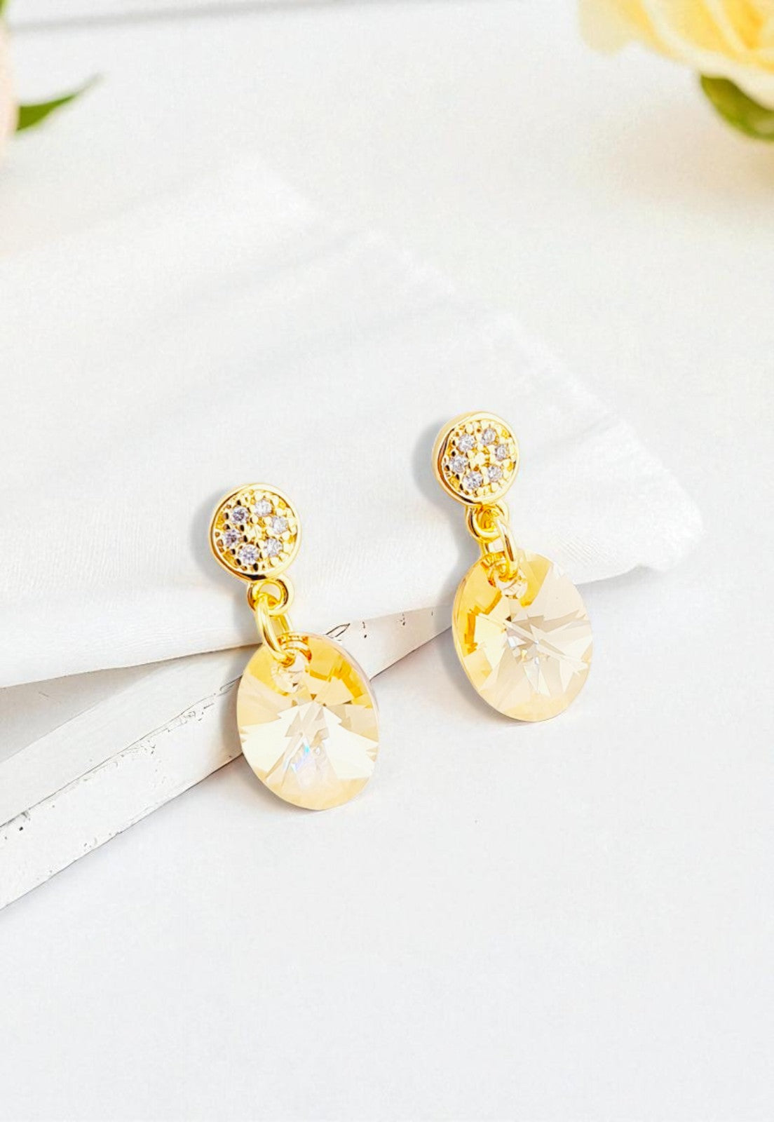 Conjunto Praga Gold 24K Cristal Swarovski® Golden Shadow