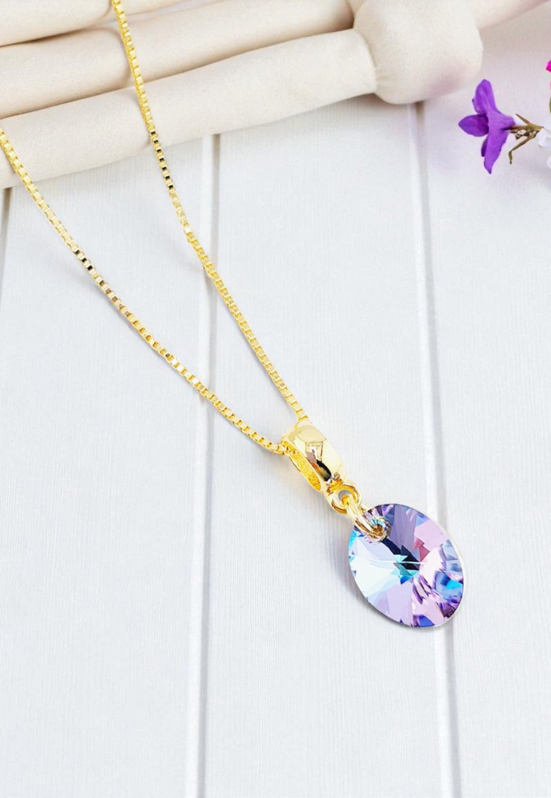 Conjunto Praga Baño Oro 24K Cristal Genuino Vitral Light