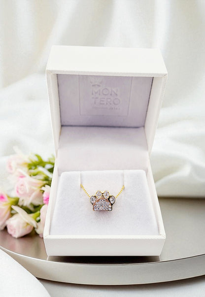 Collar Patitas Microcircones Baño de Oro 24k