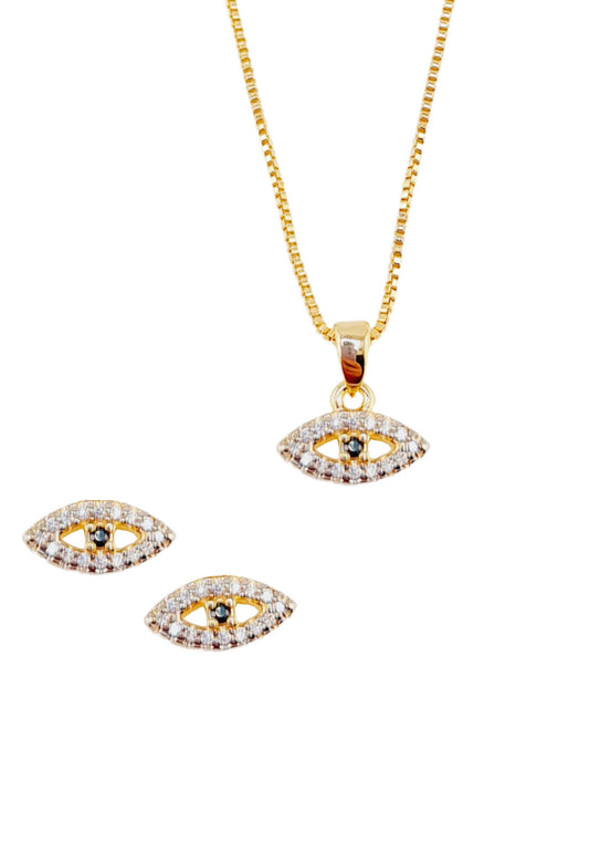 Conjunto Turquia con Microcircones Baño de Oro 24k