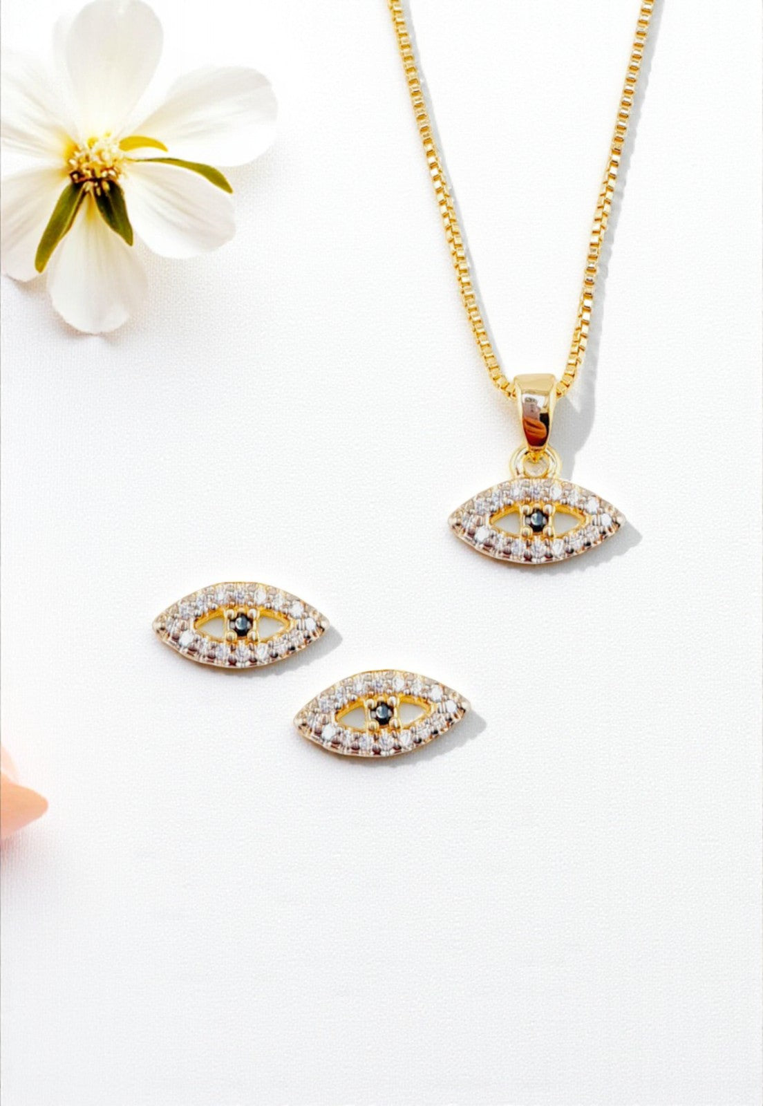 Conjunto Turquia con Microcircones Baño de Oro 24k