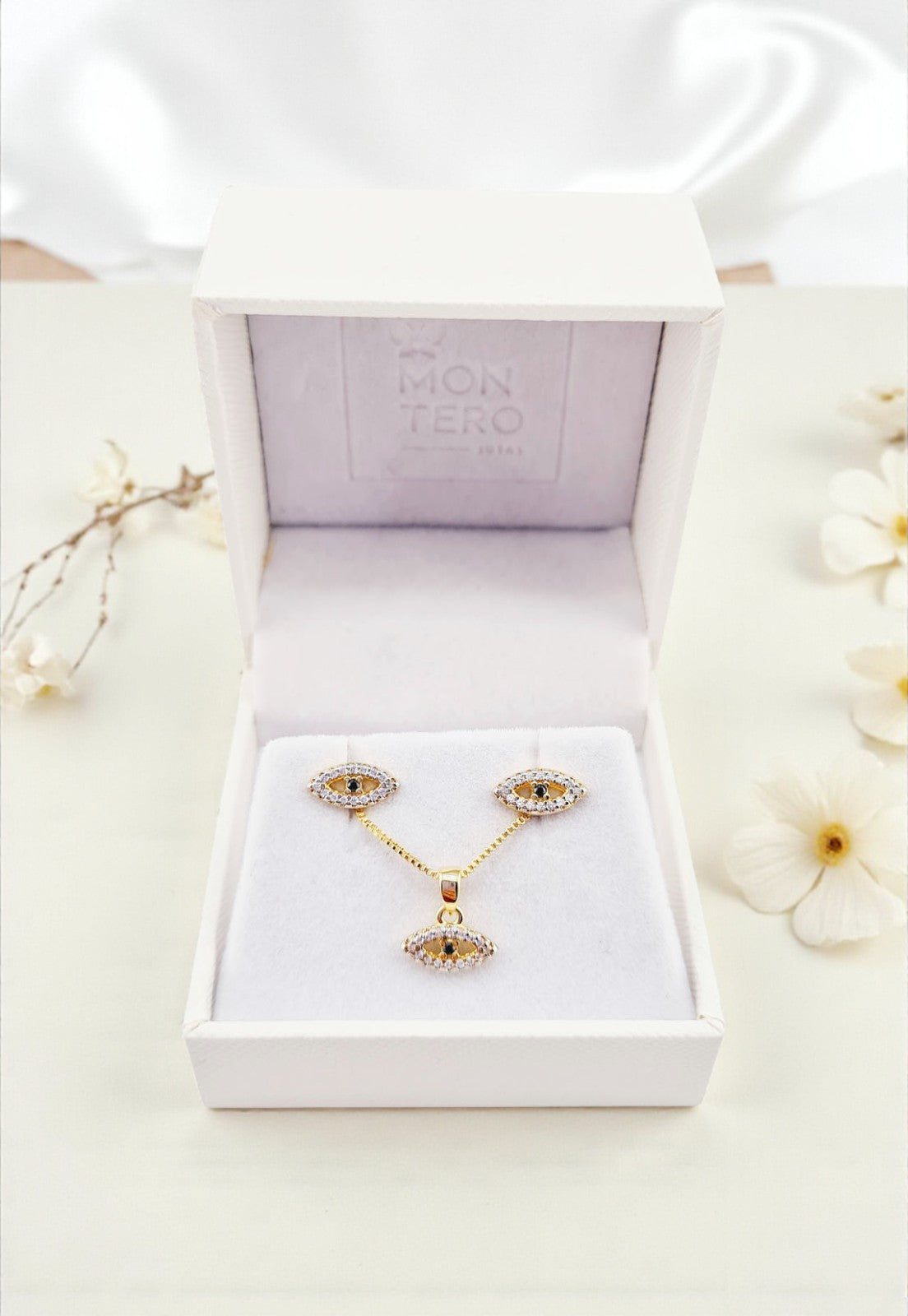 Conjunto Turquia con Microcircones Baño de Oro 24k