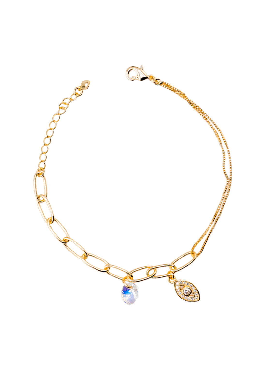 Pulsera Fortuna Gold Con Cristales Genuinos