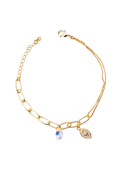 Pulsera Fortuna Gold Con Cristales Genuinos