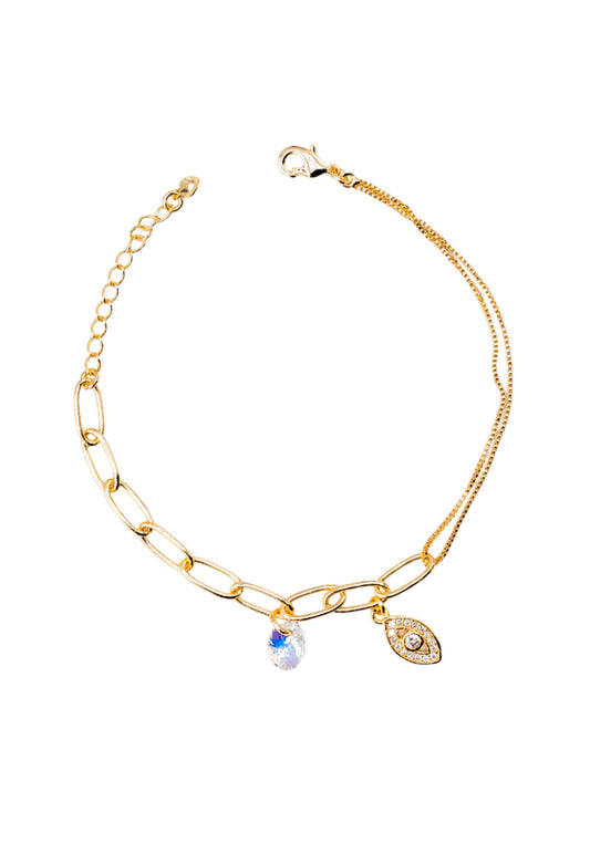 Pulsera Fortuna Gold Con Cristales Genuinos