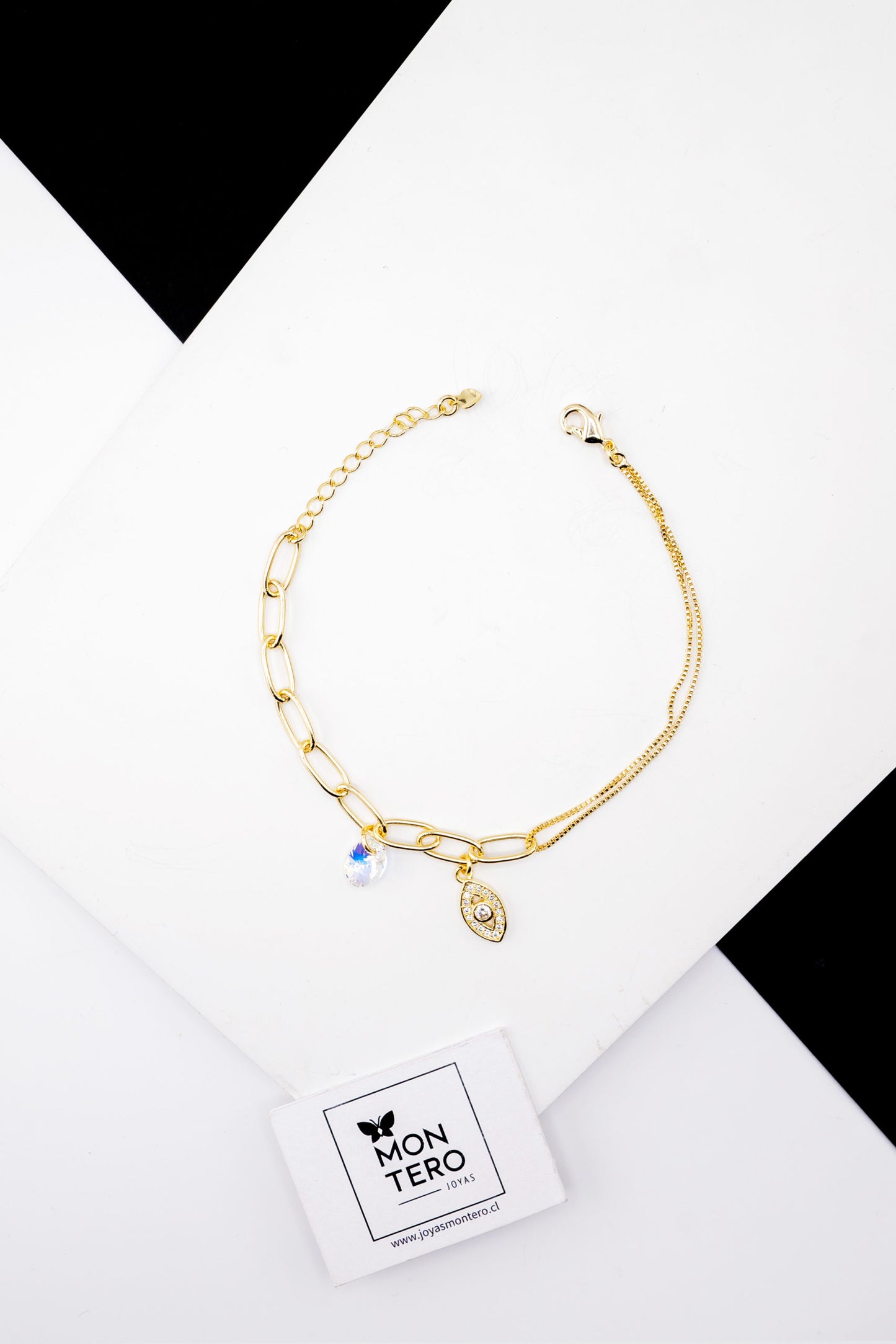 Pulsera Fortuna Gold Con Cristales Genuinos