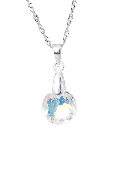 Collar Gracia Plata 925 Cristal Genuino Aurora Boreal