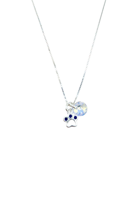 Collar Patita Plata 925 Cristal Swarovski® Aurora Boreal