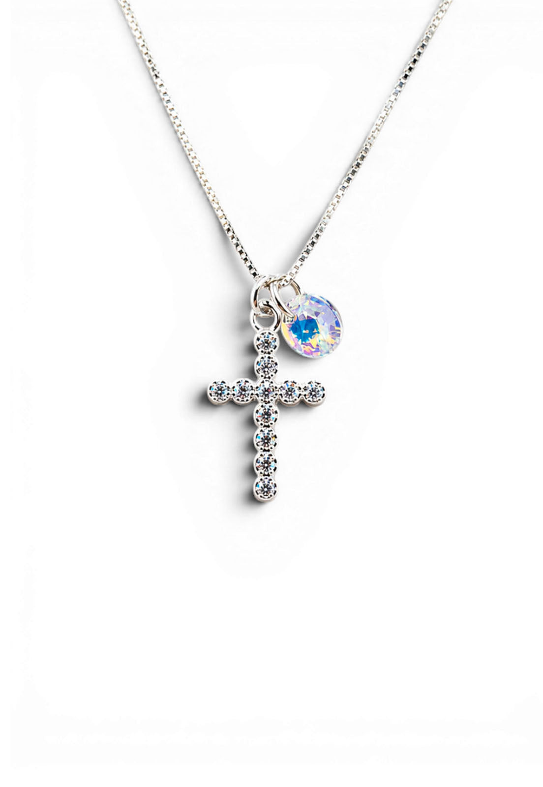 Collar Fe Plata 925 Cristal Swarovski® Aurora Boreal