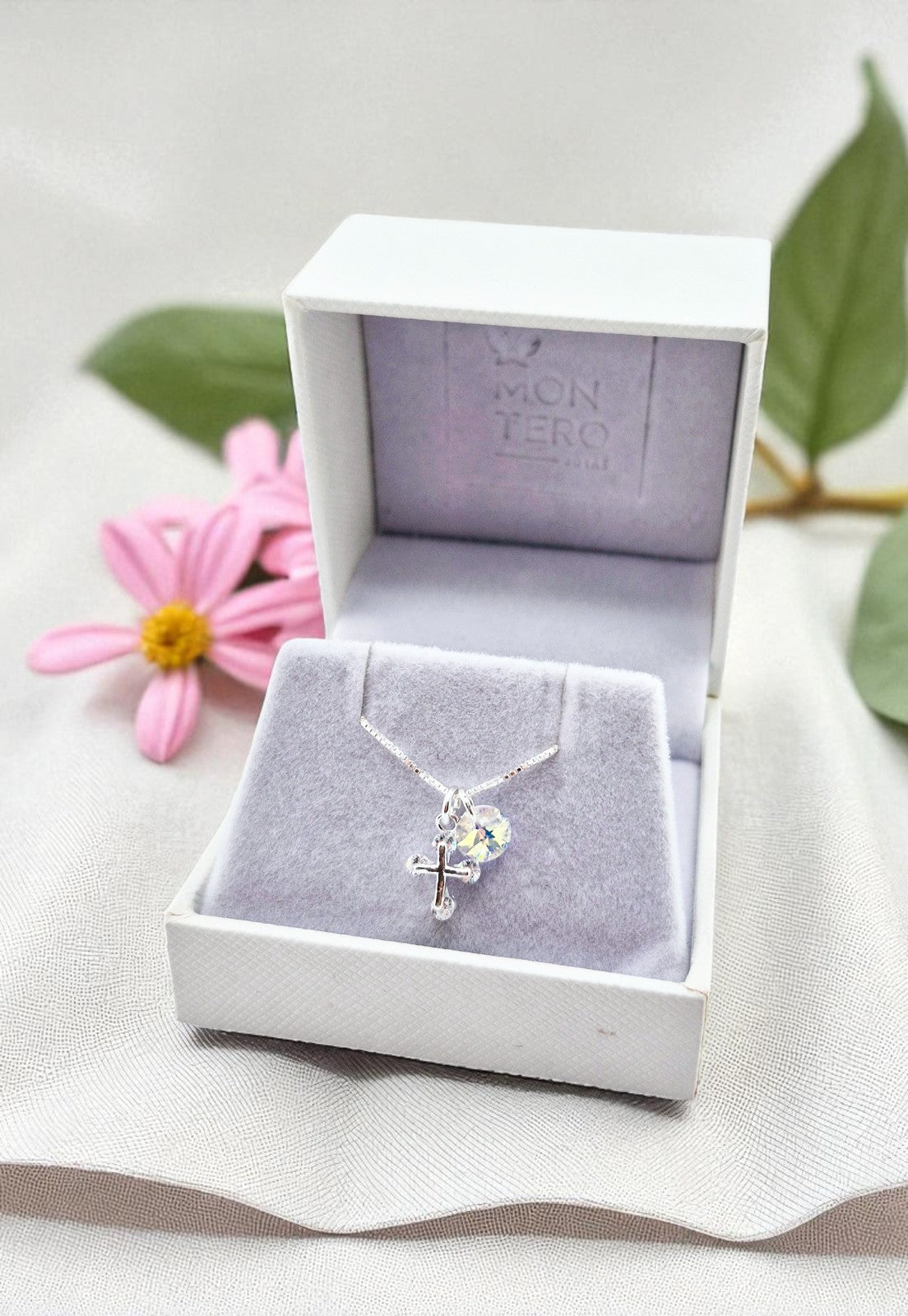 Collar Fe Plata 925 y Cristal Genuino