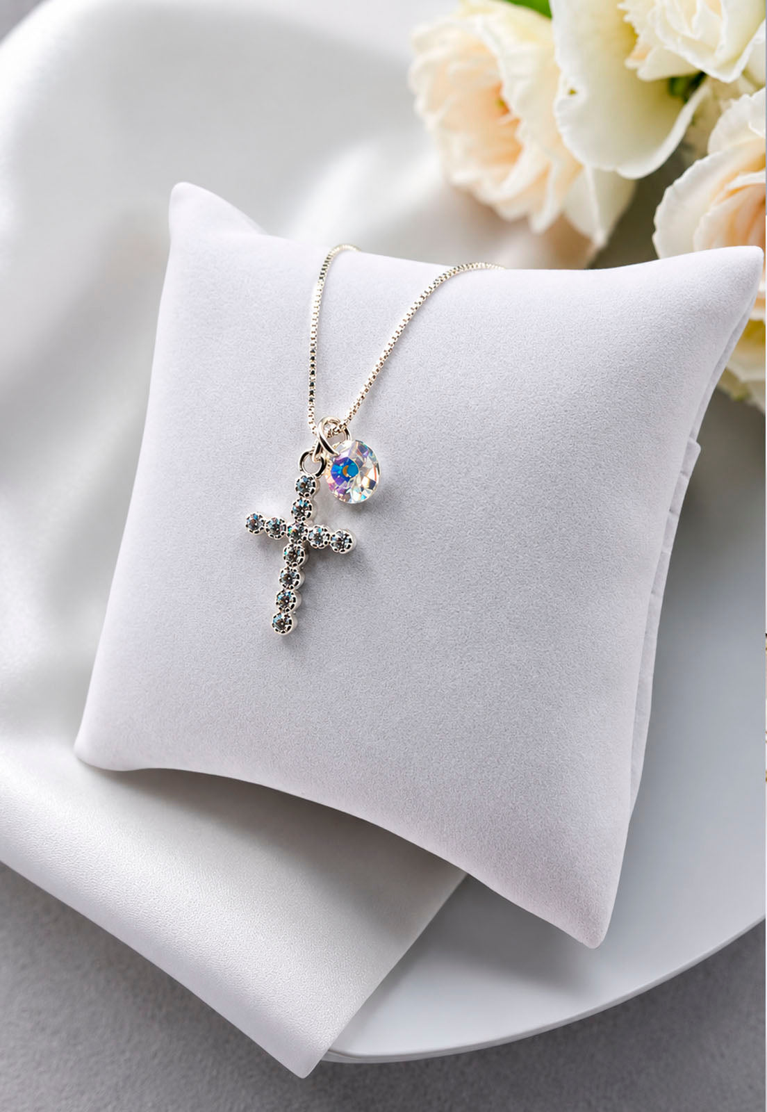 Collar Fe Plata 925 Cristal Swarovski® Aurora Boreal