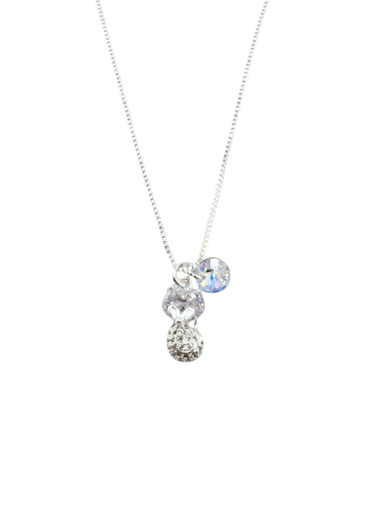 Collar Gato Plata 925 Cristal Swarovski® Aurora Boreal