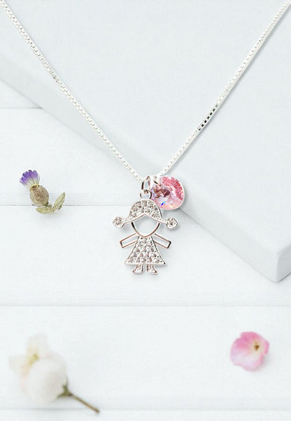 Collar Niña Plata 925 y Cristal Genuino