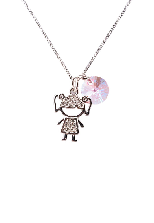 Collar Niña Plata 925 Cristal Swarovski® Ligth Rose