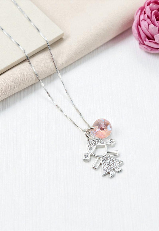 Collar Niña Plata 925 y Cristal Genuino