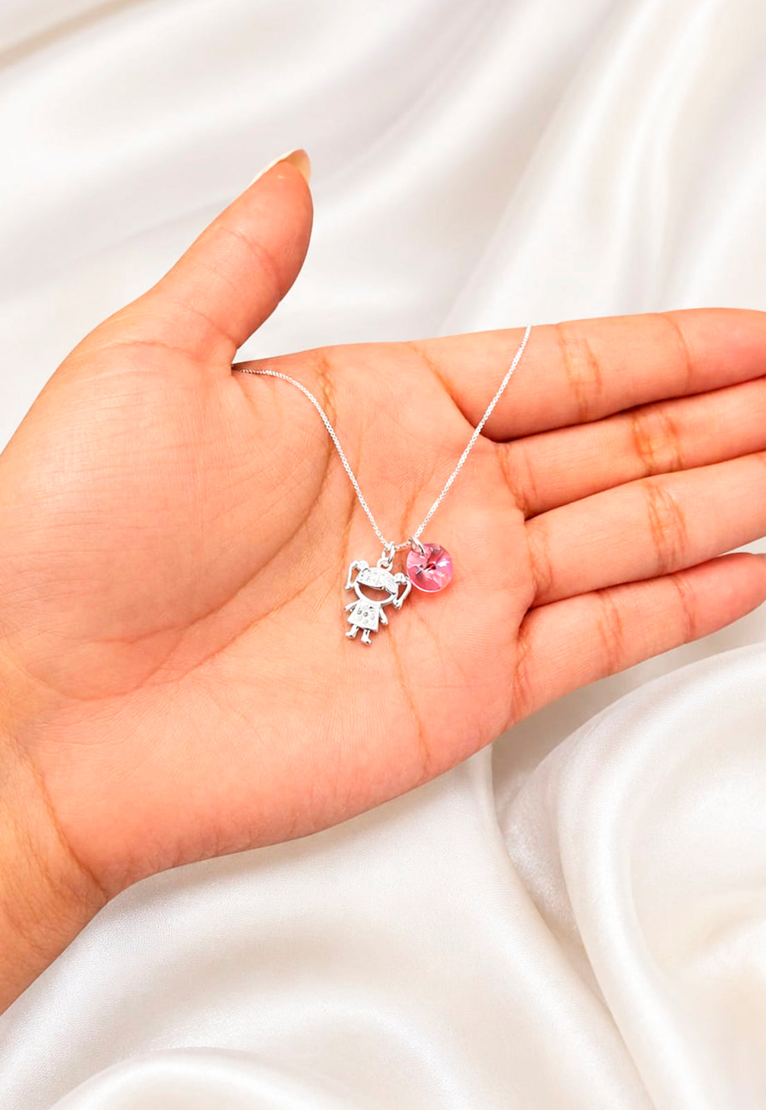 Collar Niña Plata 925 Cristal Swarovski® Ligth Rose