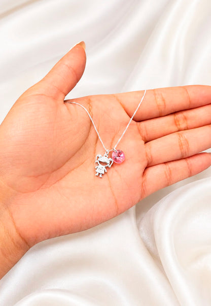 Collar Niña Plata 925 Cristal Swarovski® Ligth Rose