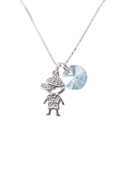 Collar Niño Plata 925  Cristal Swarovski® Blue Shade