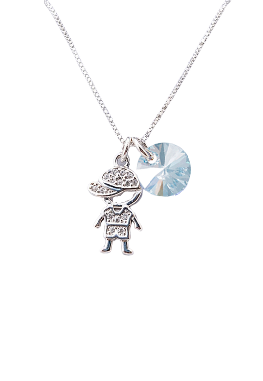 Collar Niño Plata 925  Cristal Swarovski® Blue Shade