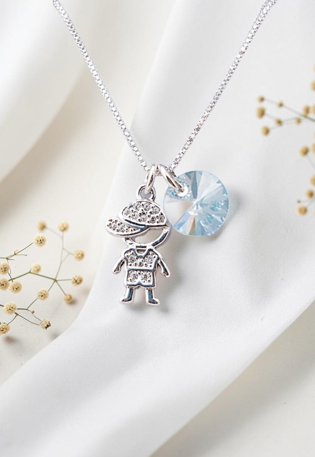 Collar Niño Plata 925  Cristal Swarovski® Blue Shade