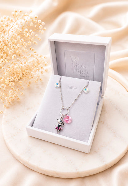Pulsera Niña Plata 925 Cristal Swarovski® Light Rose