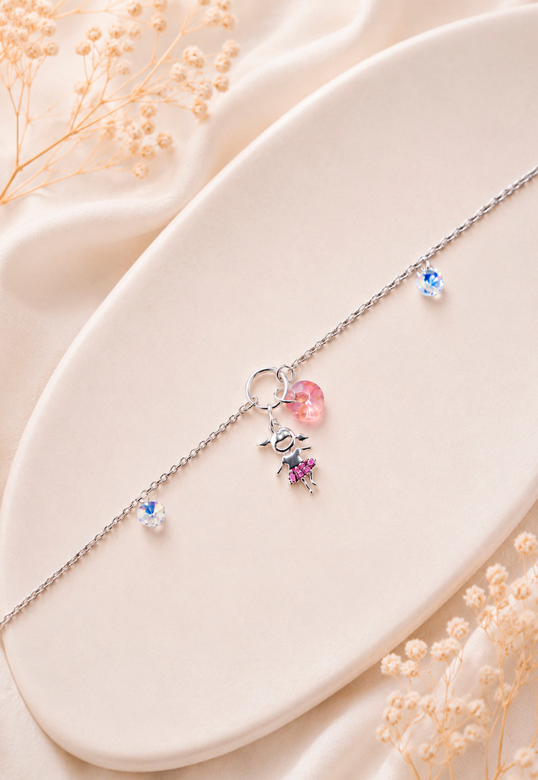 Pulsera Niña Plata 925 Cristal Swarovski® Light Rose