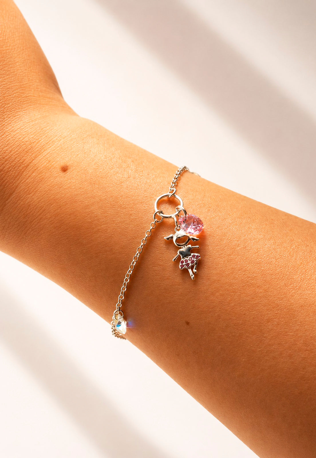 Pulsera Niña Plata 925 Cristal Swarovski® Light Rose