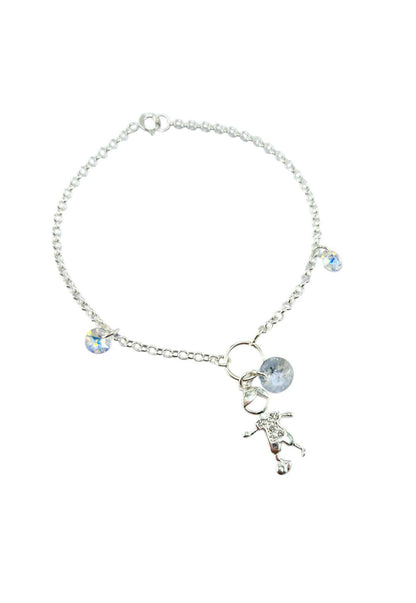 Pulsera Niño Plata Italiana 925 Cristal Genuino Aurora Boreal y Blue Shade