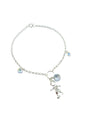 Pulsera Niño Plata Italiana 925 Cristal Genuino Aurora Boreal y Blue Shade