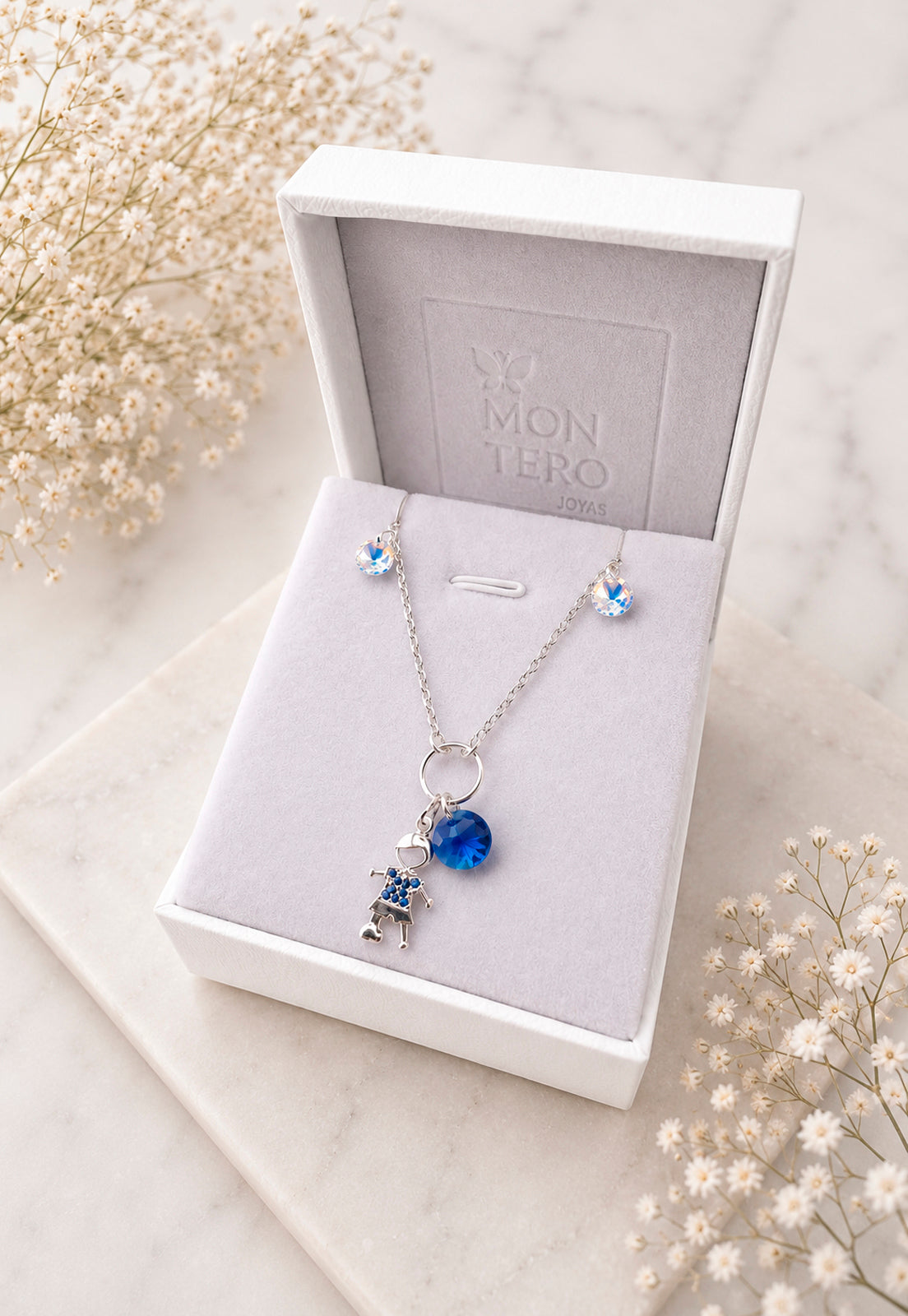 Pulsera Niño Plata 925 Cristal Swarovski® Dark Blue